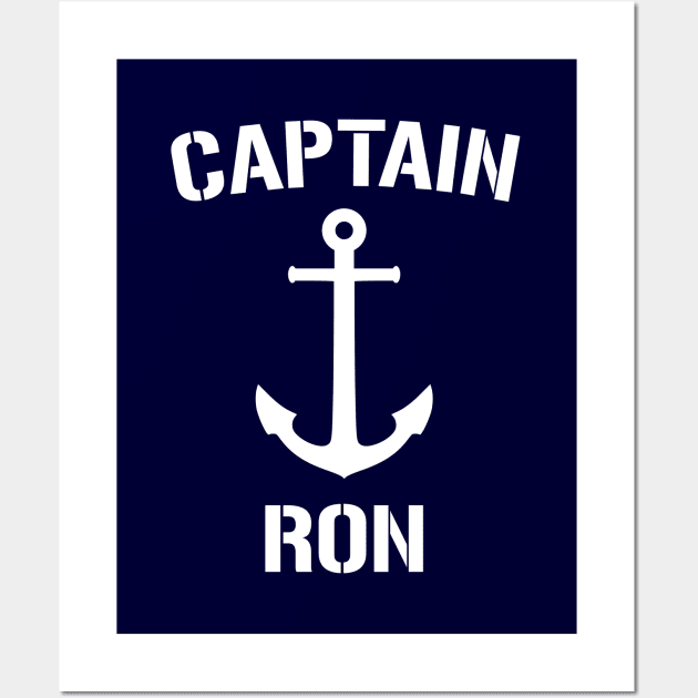 Nautical Captain Ron Personalized Boat Anchor Wall Art by Rewstudio